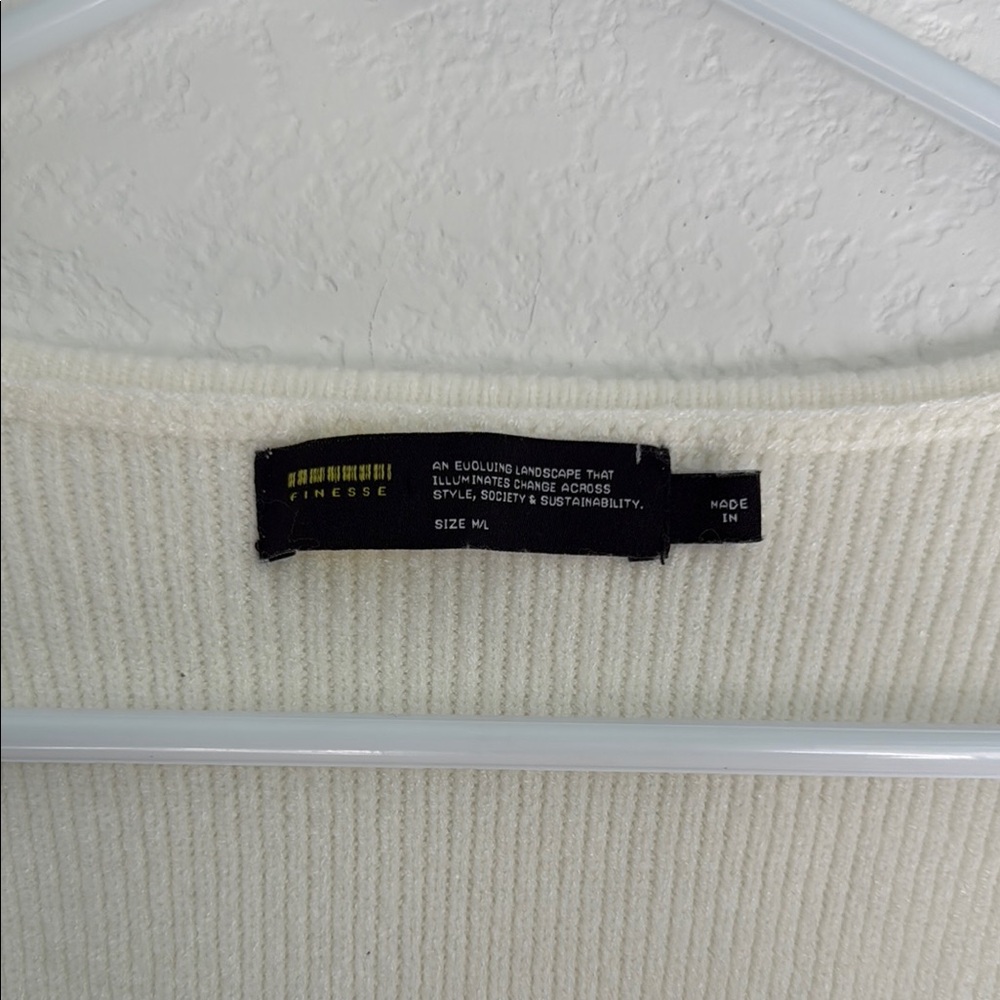 Finesse Cream Fitted Embellished Long Sleeve Blouse - Picture 2 of 9
